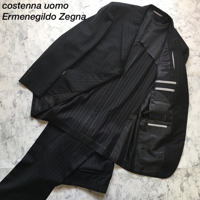 Ermenegildo Zegna(エルメネジルドゼニア)の美品　COSTENNA UOMO × Zegna シルク混　スーツ　セットアップ メンズのスーツ(セットアップ)の商品写真