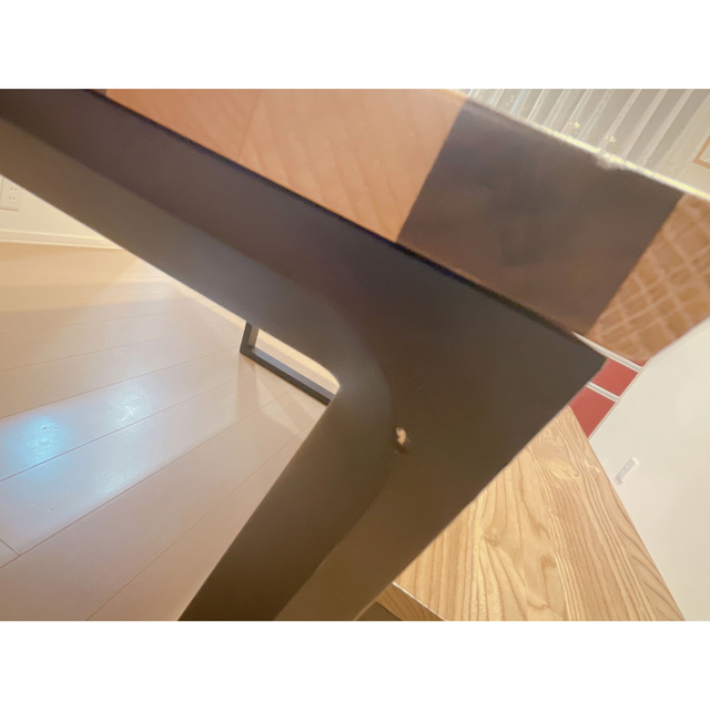ダイニングテーブル 135cm×80 モザイクボード 無垢材
