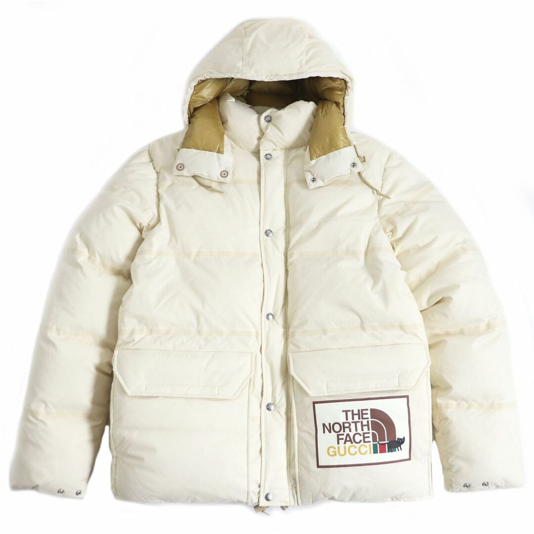 未使用品21-22AW GUCCI×THE NORTH FACE グッチ ザ・ノースフェイス 663753 WZIP フーデッド ダウンジャケット  アイボリー M 正規品 t08-st30314- 大人気の商品