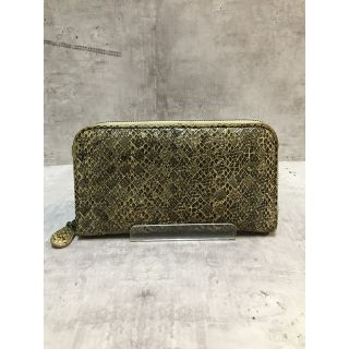 ボッテガヴェネタ(Bottega Veneta)のBOTTEGA VENETA ボッテガヴェネタ ラウンドファスナーウォレット パイソン【中古】【004】【岩】(長財布)