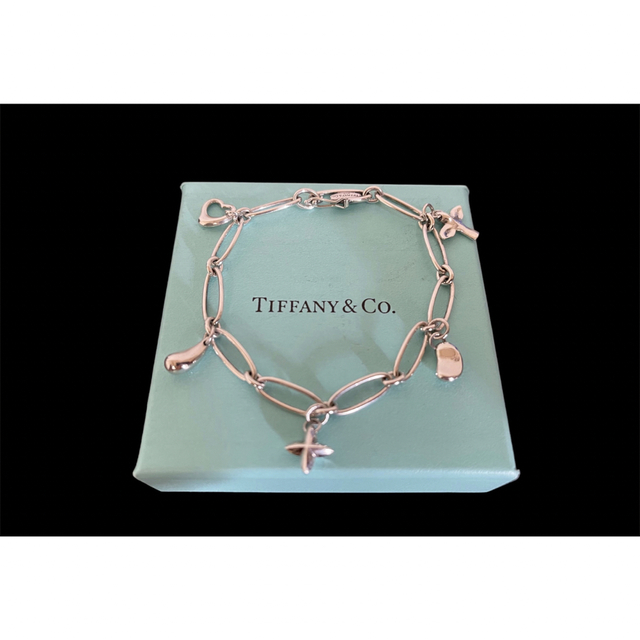 (レア美品)Tiffanyファイブチャームブレスレット