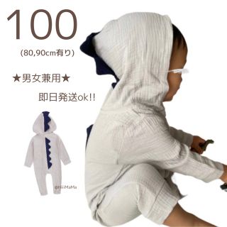 子ども 恐竜 パーカー ロンパース ベビー キッズ シンプル 海外 男女兼用(Tシャツ/カットソー)