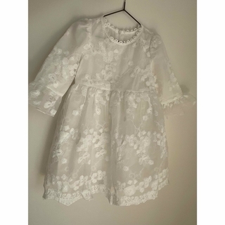 白ワンピース　ドレス　120(ドレス/フォーマル)
