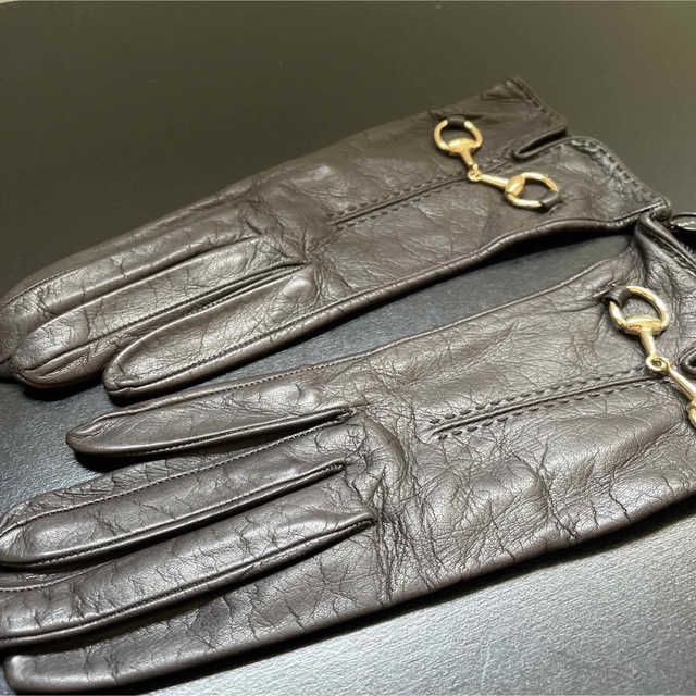 GUCCIグッチ ホースビット付きレザーグローブ7 1/2 タグ付き、未使用