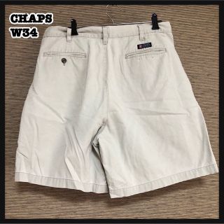 チャップス(CHAPS)の【チャップス】ハーフパンツ　W34　エンブレムタグ　ワンポイント　グレー26(ショートパンツ)