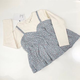 アプレレクール(apres les cours)の新品 アプレレクール 小花柄キャミ ドッキングロンT♡100センチ(Tシャツ/カットソー)