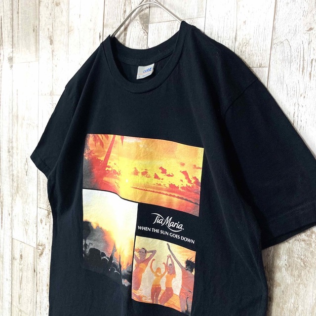 【QUOZ】ビッグプリントTシャツ L 黒 ブラック メンズのトップス(Tシャツ/カットソー(半袖/袖なし))の商品写真