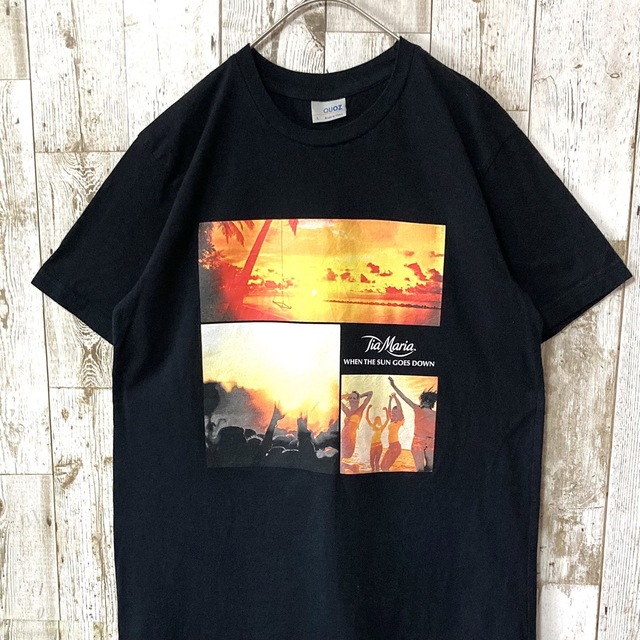 【QUOZ】ビッグプリントTシャツ L 黒 ブラック メンズのトップス(Tシャツ/カットソー(半袖/袖なし))の商品写真