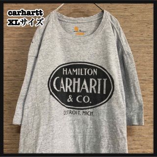 カーハート(carhartt)の【カーハート】半袖Tシャツ　デカロゴ　ビッグロゴ　グレー　エンブレムタグ27(Tシャツ/カットソー(半袖/袖なし))