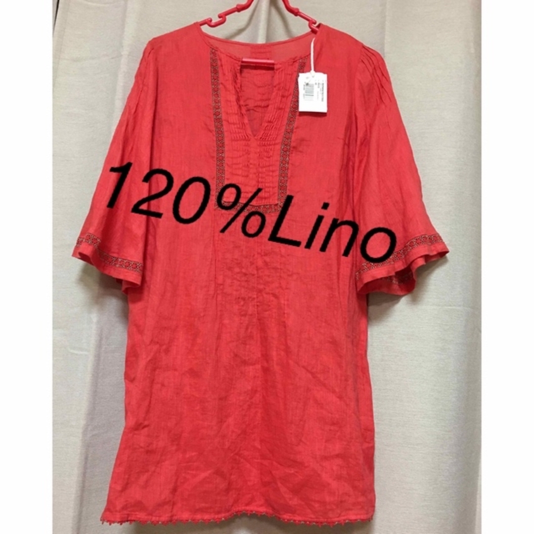 120% LINO(ハヤクニジュッパーセントリノ)の三越伊勢丹  120%Lino 麻  リネン  チュニック ワンピース 新品 レディースのトップス(チュニック)の商品写真