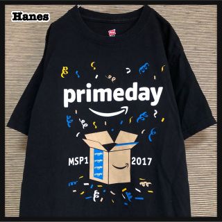 ヘインズ(Hanes)の【ヘインズ】半袖Tシャツ　アマゾンプライムデー　デカロゴ　企業ロゴ　黒27(Tシャツ/カットソー(半袖/袖なし))