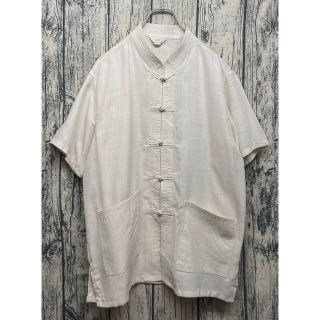 半袖チャイナシャツ ベージュ china shirt beige(シャツ)