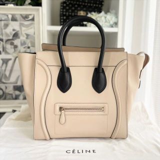 celine - 美品☆ セリーヌ ラゲージ ミニ ライトベージュ×黒