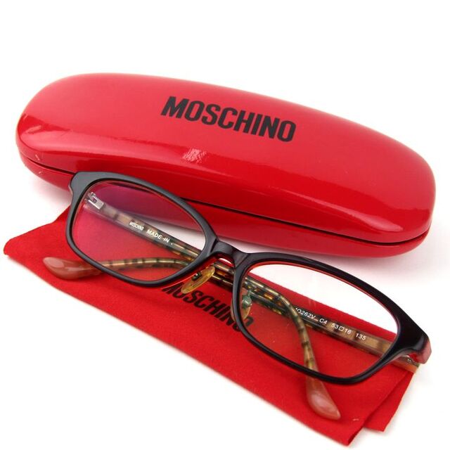 MOSCHINO(モスキーノ)のモスキーノ メガネ レンズ度付き フルリム MO262V ブランド フレーム 眼鏡 アイウェア レディース 53□16 135サイズ レッド MOSCHINO レディースのファッション小物(サングラス/メガネ)の商品写真