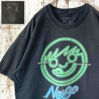 ネフ(Neff)の【NEFF】USA製 ビッグプリントTシャツ L 黒 ブラック(Tシャツ/カットソー(半袖/袖なし))