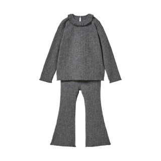 ザラキッズ(ZARA KIDS)の一回着用　ZARA baby フリルニットセットアップ　80(ニット/セーター)