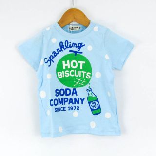 ミキハウス ホットビスケッツ 半袖Tシャツ ラウンドネック 水玉柄 トップス ベビー 女の子用 90サイズ ブルー MIKI HOUSE(Ｔシャツ)