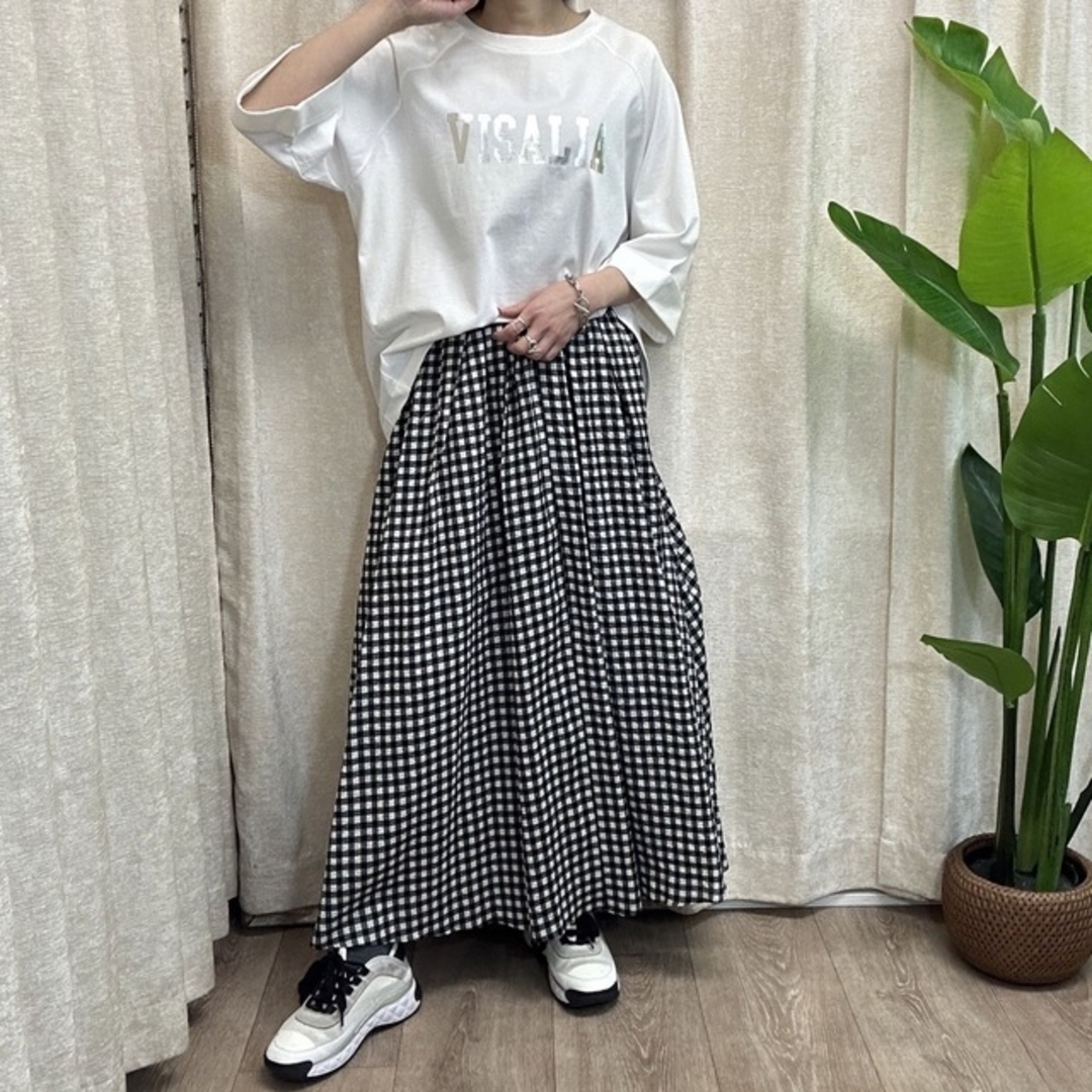 《SALE 》《cloche/クロッシェ》　日本製　ギンガムチェックスカート レディースのスカート(ロングスカート)の商品写真
