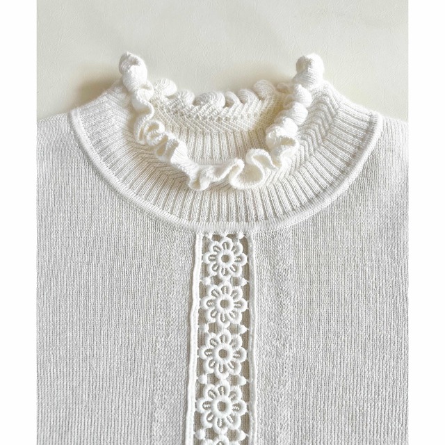 新品】SEE BY CHLOE フラワーレースフリルニット 春新作の 63.0%OFF