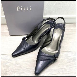 ピッティ(Pitti)の美品！pitti ピッティ　24.0 日本製　パンプス　ストーン　パープル　紫(ハイヒール/パンプス)