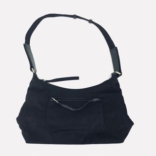 未使用 展示品 プラダ PRADA ショルダー バッグ ナイロン レザー ブラック 1BC073 シルバー 金具 VLP 90211197