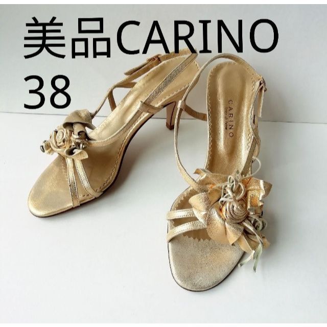Mode et Jacomo(モードエジャコモ)の美品 CARINO インポート コサージュ サンダル 38 24～24.5 L レディースの靴/シューズ(サンダル)の商品写真
