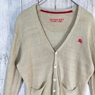 バーバリーブラックレーベル(BURBERRY BLACK LABEL)のBurberry バーバリー カーディガン 刺繍ロゴ ワンポイントロゴ(カーディガン)