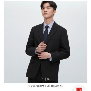 ユニクロ(UNIQLO)のユニクロ　感動ジャケット　ウールライク　ネイビー(テーラードジャケット)