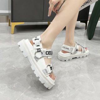 廉売 セリーヌ レザー ロゴ スポーツサンダル ブラック hotelkamanga.com