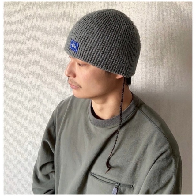 Y2K 00s 〜 old stussy グレー ニット帽 ビーニー 帽子 品数豊富! www