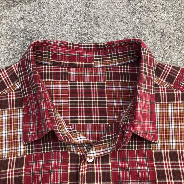 Ralph Lauren(ラルフローレン)のPAPAS 90s パッチワーク風 プリントネルシャツ 日本製 柄合わせ メンズのトップス(シャツ)の商品写真