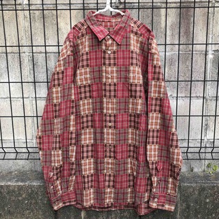 ラルフローレン(Ralph Lauren)のPAPAS 90s パッチワーク風 プリントネルシャツ 日本製 柄合わせ(シャツ)