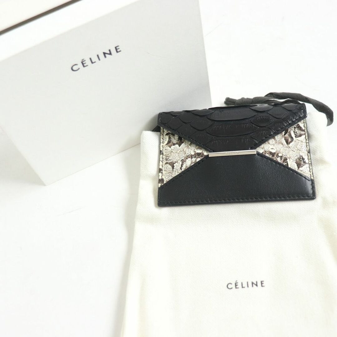 celine   未使用□CELINE/セリーヌ ロゴシルバー金具 パイソンレザー