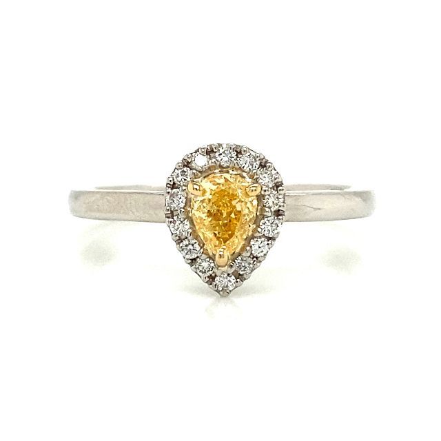 FANCY INTENSE ORANGY YELLOW リング！0.325ct - リング(指輪)