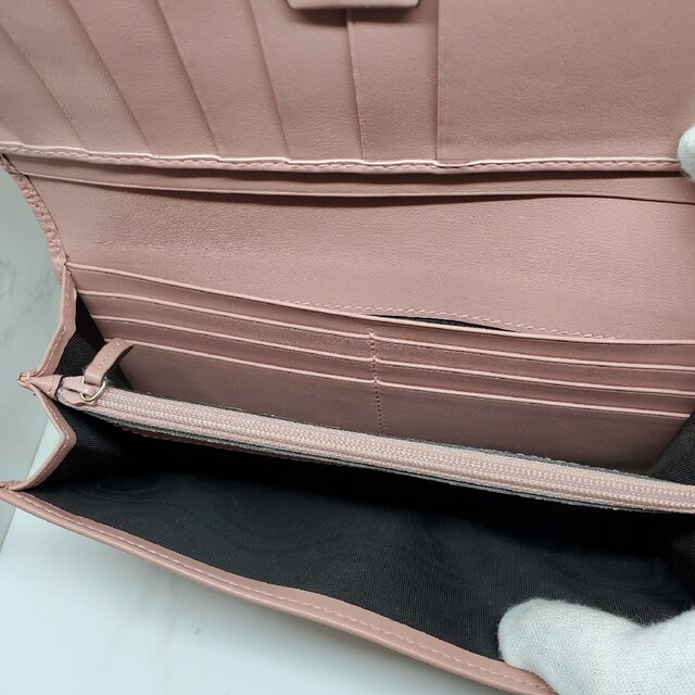 【美品】 GUCCI グッチ マイクロ シマ 長財布 財布 ロゴ GG ピンク