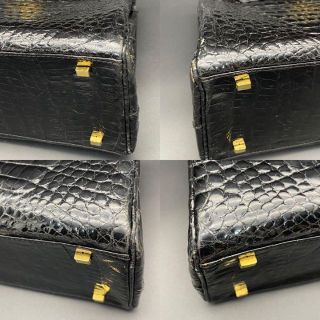美品】クロコダイル シャイニー 本革 鍵付き ベルトライン