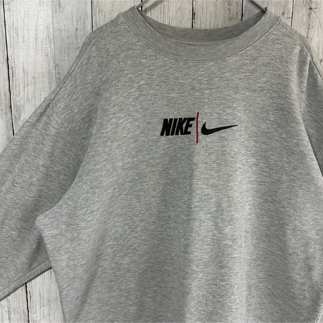 NIKE ナイキ スウェット L 刺繍ロゴ センターロゴ ダブルロゴ 90s