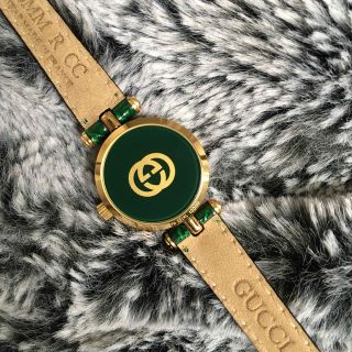 レア 美品 ヴィンテージ オールド グッチ グリーン シェリー ウォッチ