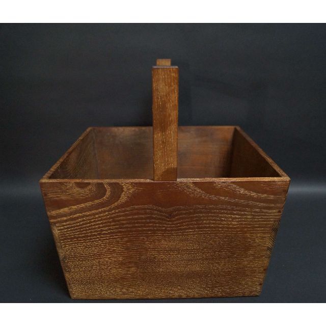 ☆茶道具☆桑製炭箱手付炭斗/鉄製炭割火箸/火箸付 炭道具☆美しい木目