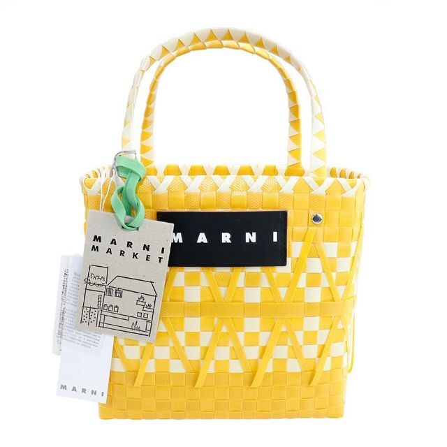 MARNI ステンシルバッグ マスタード イエロー ピクニック テープバスケット