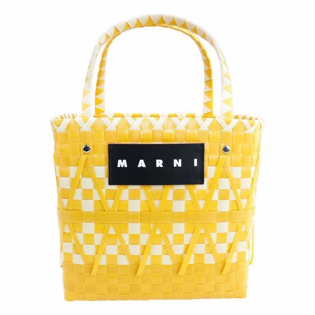 Marni(マルニ)のMARNI ステンシルバッグ マスタード イエロー ピクニック テープバスケット レディースのバッグ(トートバッグ)の商品写真