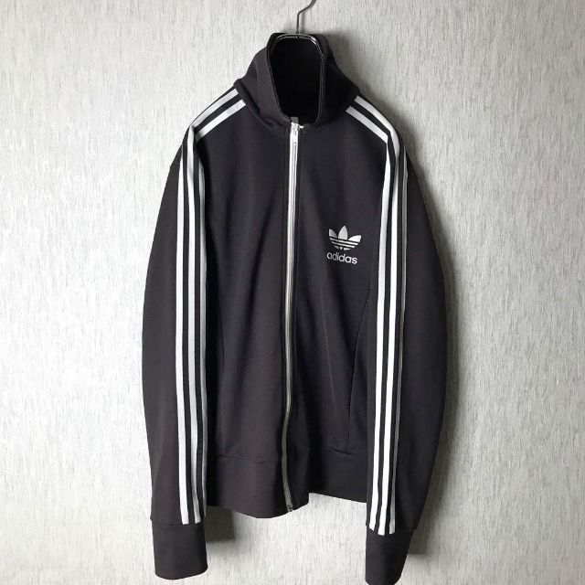 adidas(アディダス)の6305美品✨adidasトラックジャケットヨーロッパブラウン×ホワイト~XL メンズのトップス(ジャージ)の商品写真