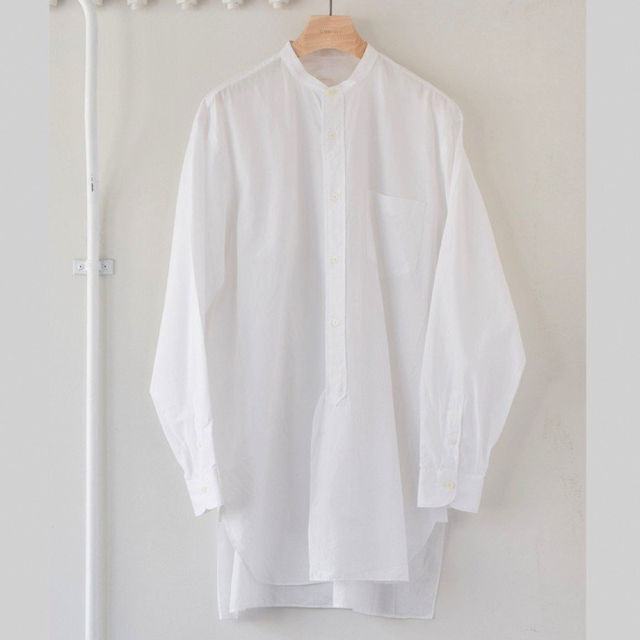 comoli 2023ss バンドカラーシャツ　white size3 新品