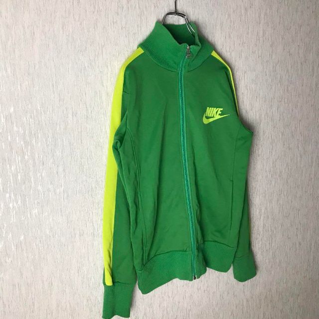 NIKE(ナイキ)の8225 美品✨NIKEトラックジャケットバイカラーグリーン×ライムS-M メンズのトップス(ジャージ)の商品写真