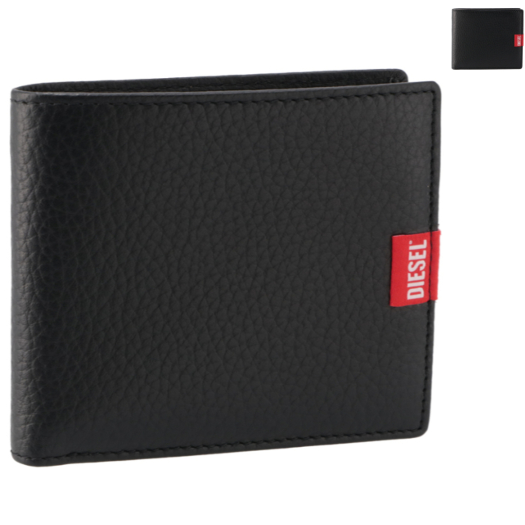 BLACK金具ディーゼル DIESEL メンズ 財布 二つ折り パスポケット付き BI-FOLD COIN S バイフォールドウォレット X09358 PR013