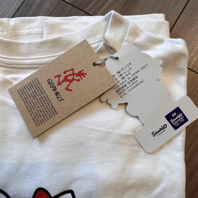 新品 グラミチ×キティコラボのイラスト Tシャツ ホワイト 白 サンリオ 5