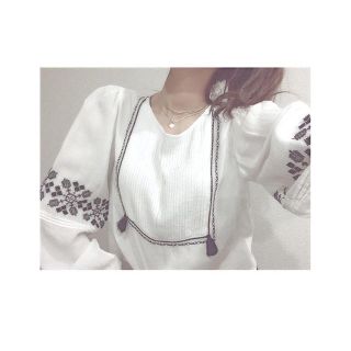 ザラ(ZARA)のZARA 刺繍トップス(シャツ/ブラウス(長袖/七分))