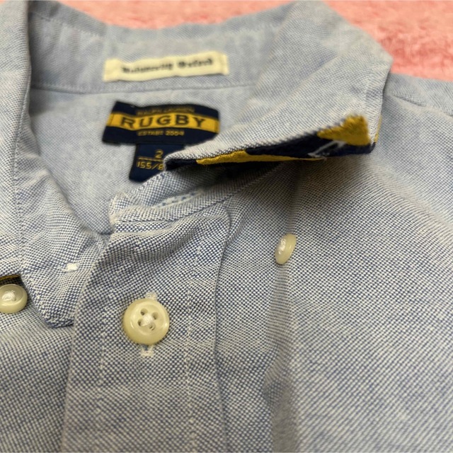 POLO RUGBY(ポロラグビー)のRalphLaurenRUGBYラグビー長袖ブルーシャツ2サイズ レディースのトップス(シャツ/ブラウス(長袖/七分))の商品写真