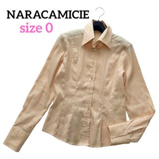 ナラカミーチェ(NARACAMICIE)のナラカミーチェ 長袖シャツ 爽やかオレンジ ストライプ オフィス サイズ0(シャツ/ブラウス(長袖/七分))