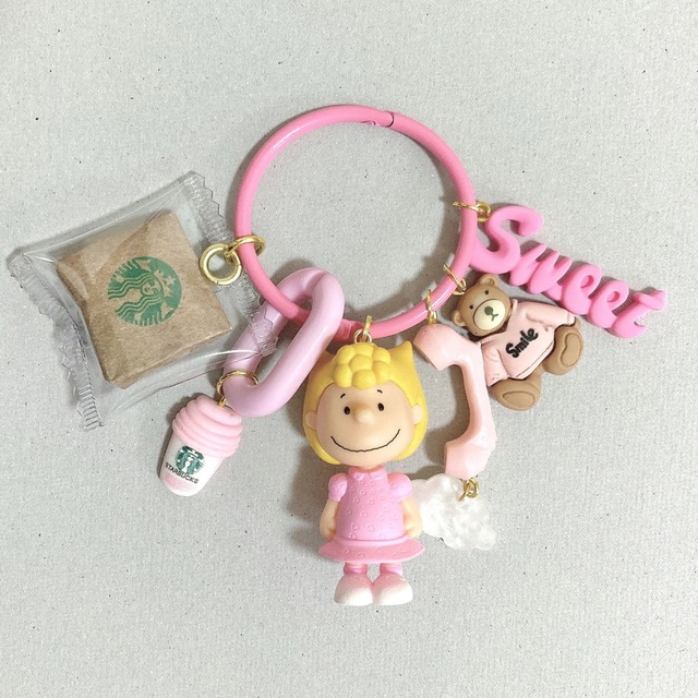 SNOOPY(スヌーピー)のじゃらじゃらキーホルダー💗女の子 ハンドメイドのアクセサリー(キーホルダー/ストラップ)の商品写真